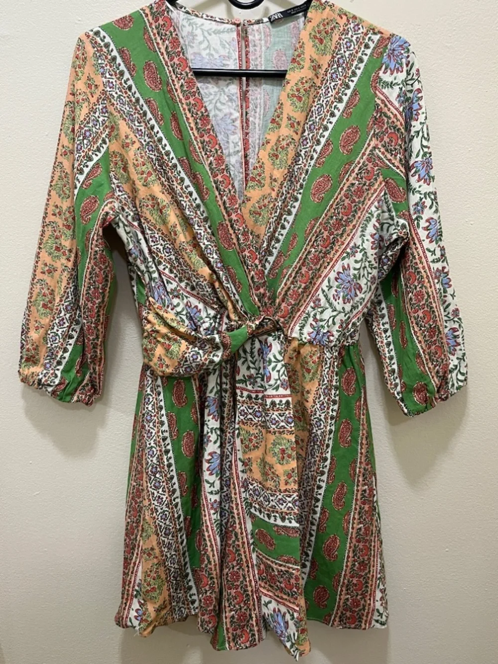 Zara Linen Artsy Romper Women's S NWT